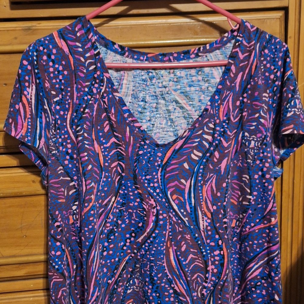 Lilly Pulitzer Short Sleeve Tee - Blue and Pink